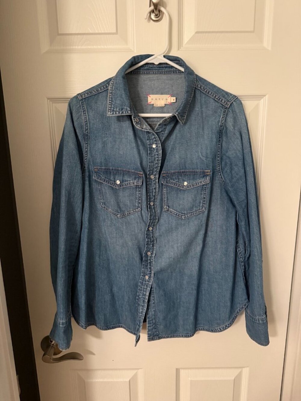HATCH Maternity Denim Shirt - Light Wash, Size M, Like New